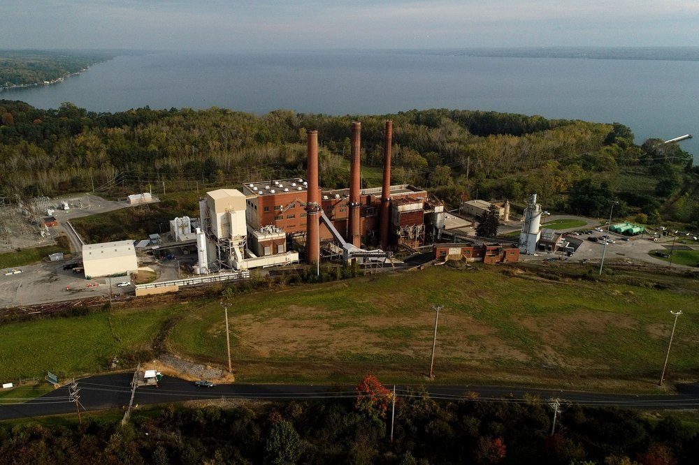 The Greenridge Generation power plant on the banks of Seneca Lake, in Dresden, New York, October 15, 2021.