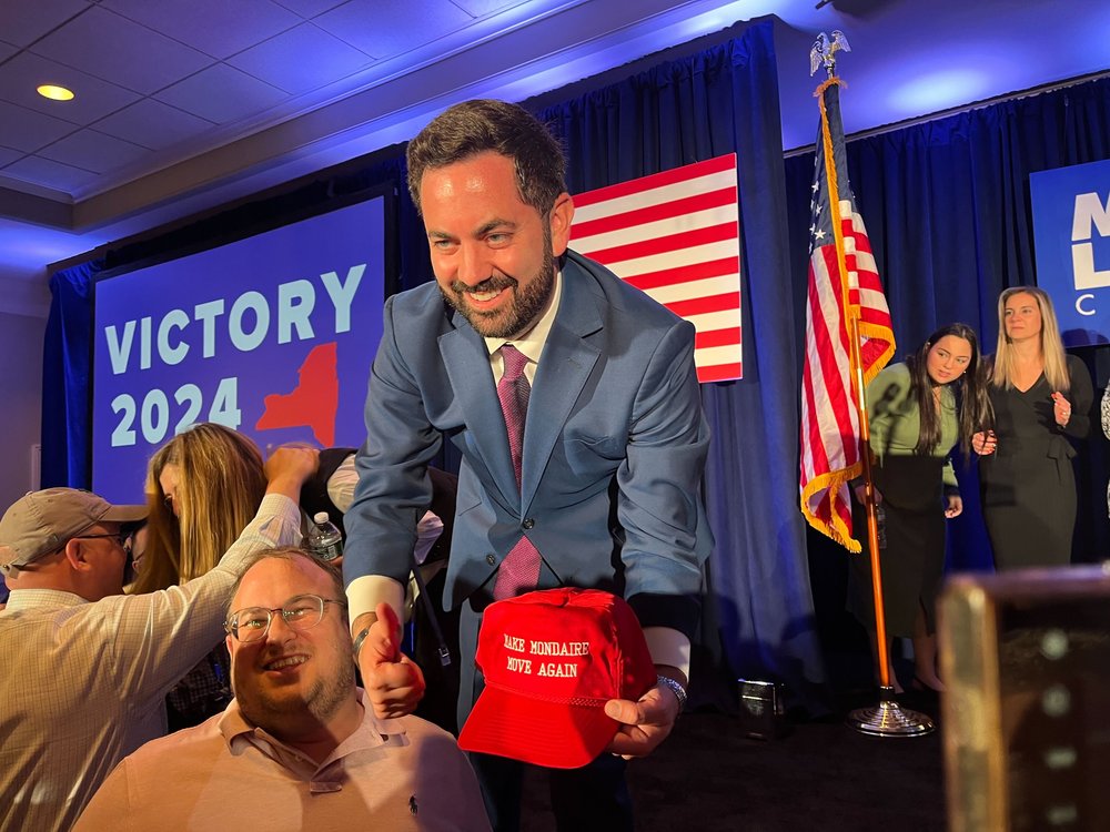 Republican Mike Lawler declares victory for District 17 on Tuesday night.