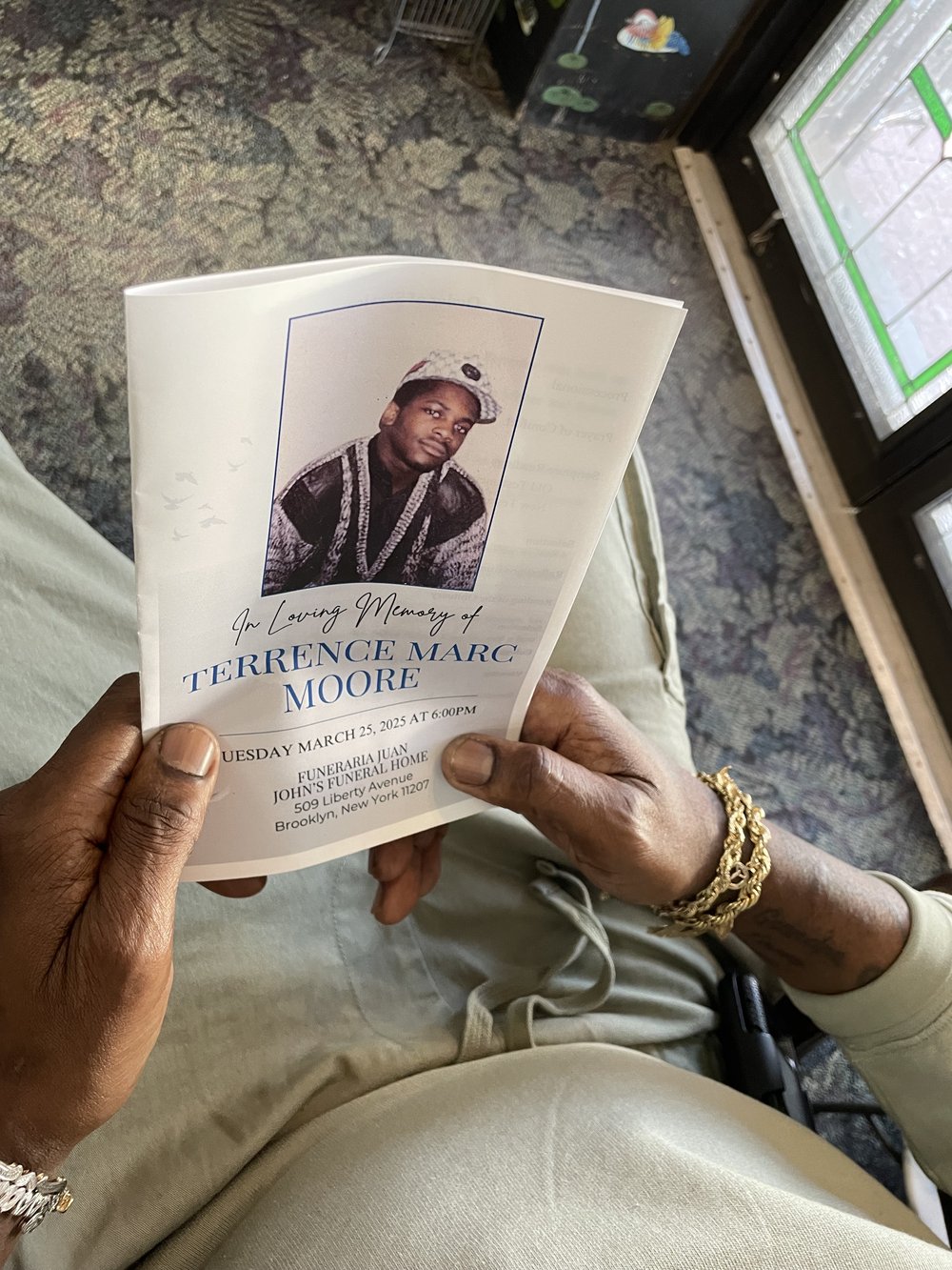 The booklet for Terrence Moore's funeral.