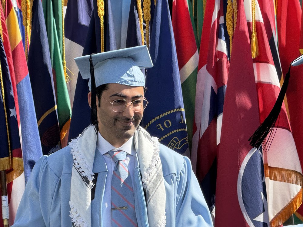 Columbia University student Mohsen Mahdawi, 34, participated in graduation ceremonies Monday for the School of General Studies at Columbia University in Manhattan.