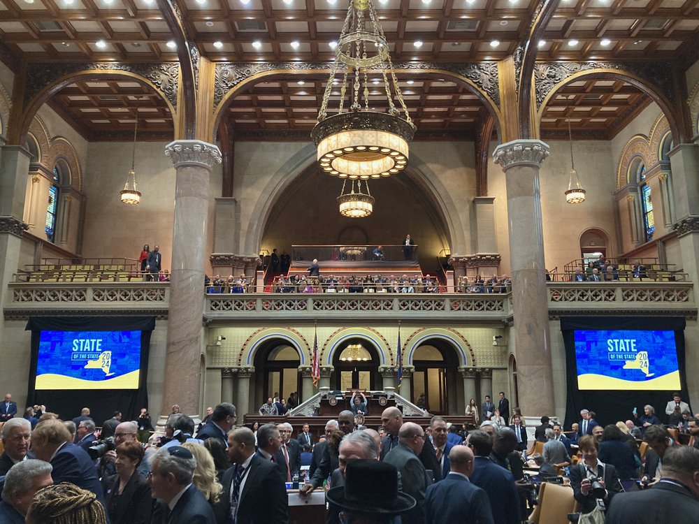 The Assembly chambers in the state Capitol building in Albany.