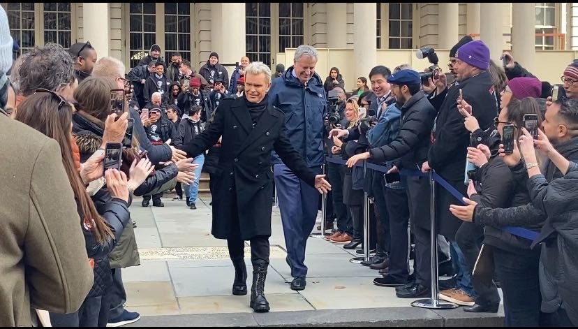 Billy Idol outside of City Hall