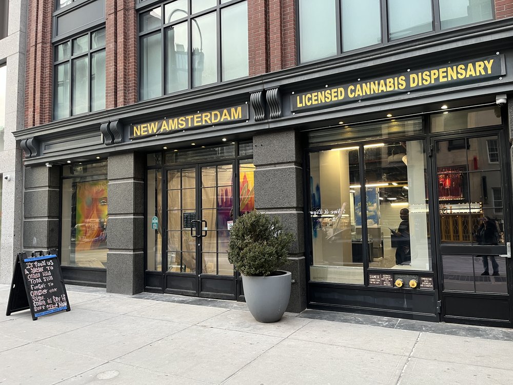Licensed cannabis dispensary New Amsterdam recently opened in Chelsea. Nearby competitor Chelsea Cannabis Co. is suing the state for allowing the shop to open less than 1,000 feet away.