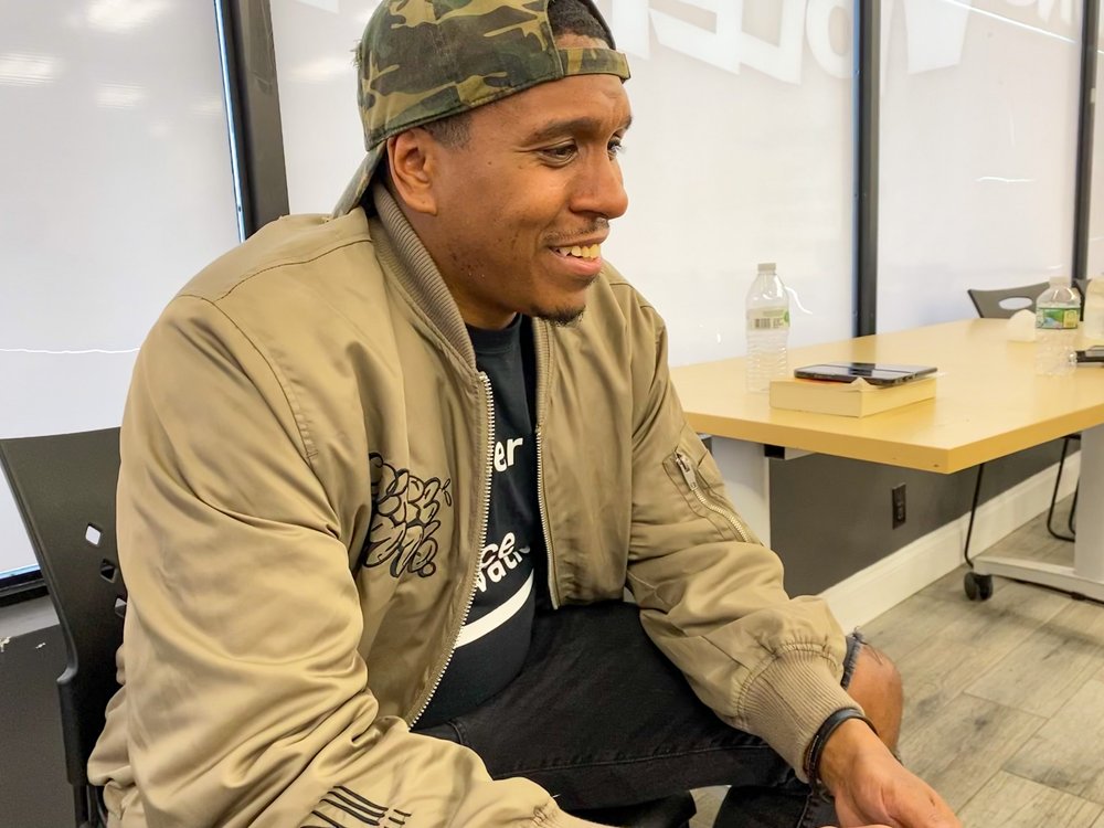 Jovan Lomax, who facilitates the circles, says they help participants to talk through their emotions instead of channeling them into violence.