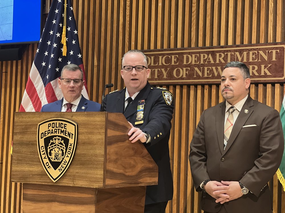 NYPD officials brief the media on Wednesday after a man was suspected of stabbing multiple people.