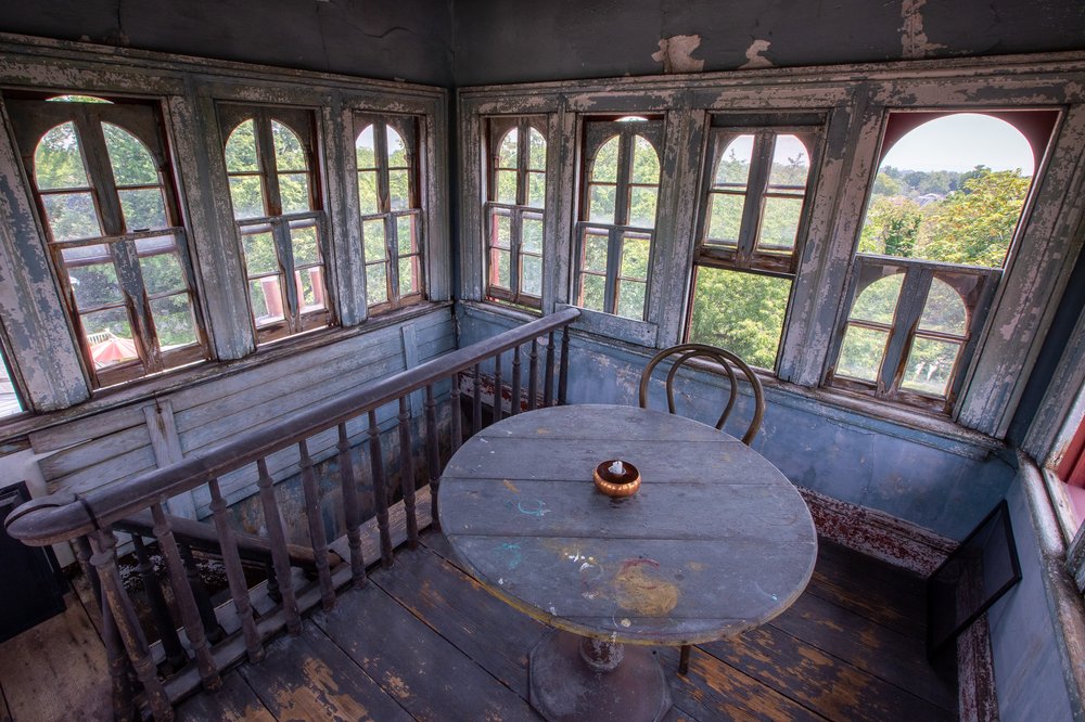 The cupola atop the house has views of Raritan Bay and Sandy Hook.