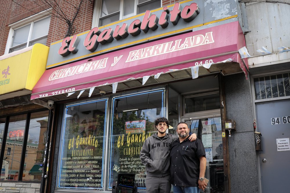Marcello and Matteo Civelli in front of El Gauchito.