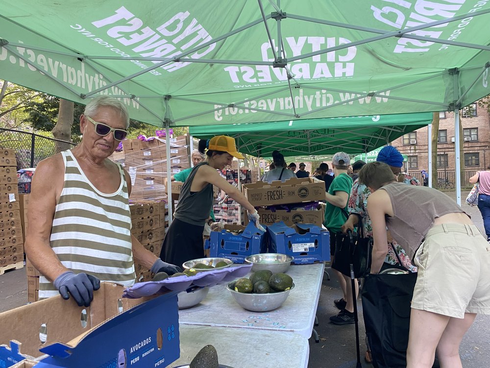 A recent food distribution event by City Harvest in Bed-Stuy on July 16, 2025.