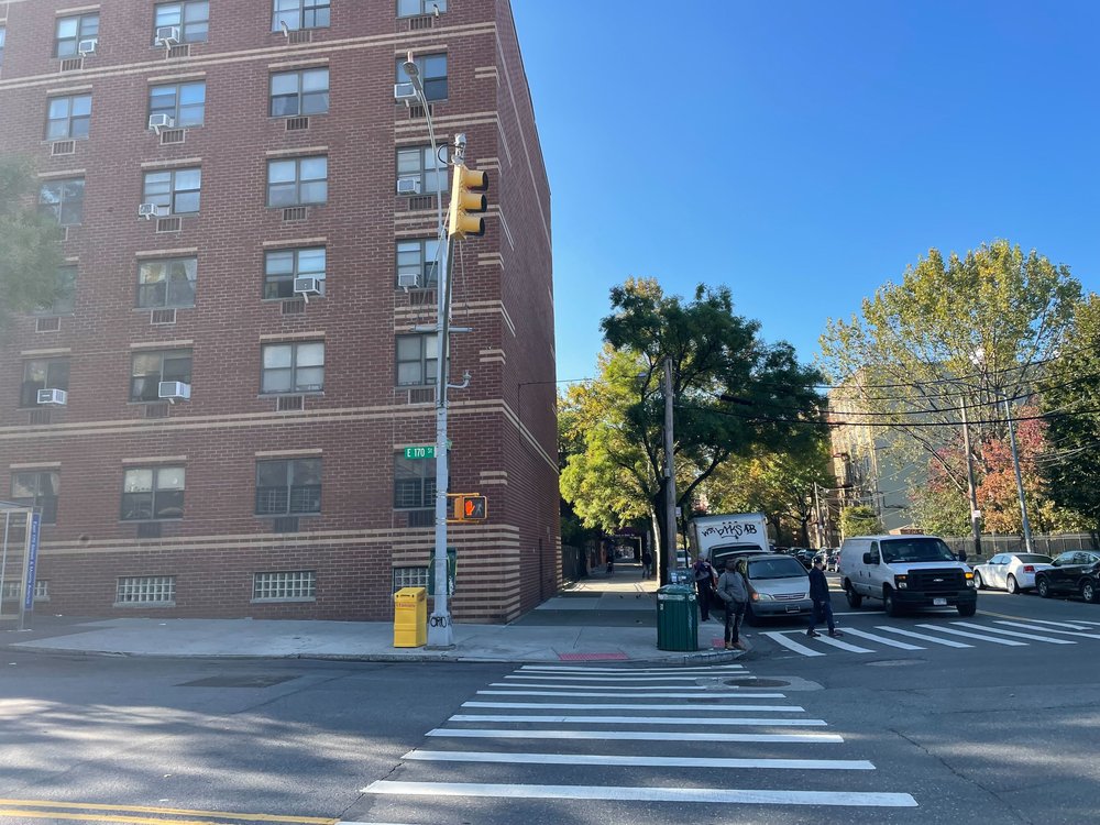 The scene of of an attempted scooter robbery in the Bronx that ended in a homicide.