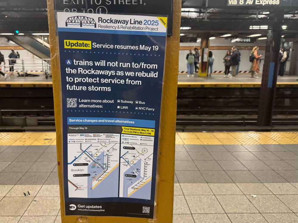 An MTA poster about A train service.