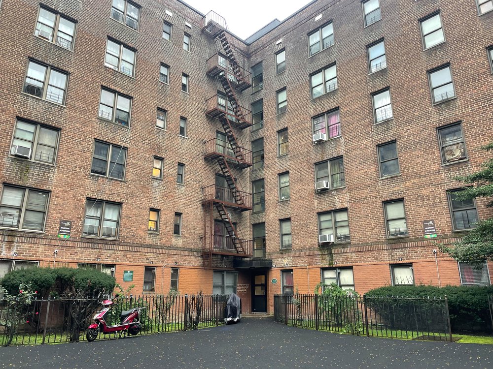 The East Flatbush apartment building at 1418 Brooklyn Ave. where police say Chin Wai Mode and his stepfather Bladimy Mathurin were shot and killed by a neighbor during a dispute on the night of Oct. 29, 2023