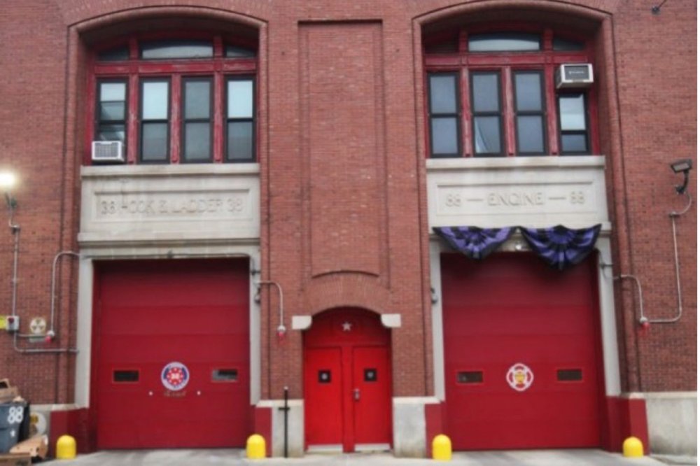 The firehouse for Engine Company 88/Ladder Company 38 at 2225 Belmont Ave. is a historic firehouse located in the Belmont neighborhood of the Bronx. Built in 1908, it was designed by architects Herts & Tallant, best known for their Broadway theaters, such as the New Amsterdam Theater.
