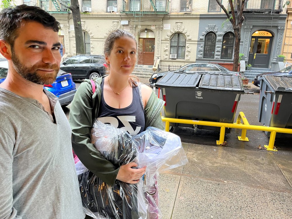 Jesse Markowitz (left) and Caroline Miller (right) say the city's new pilot program has created an eyesore in front of their door.