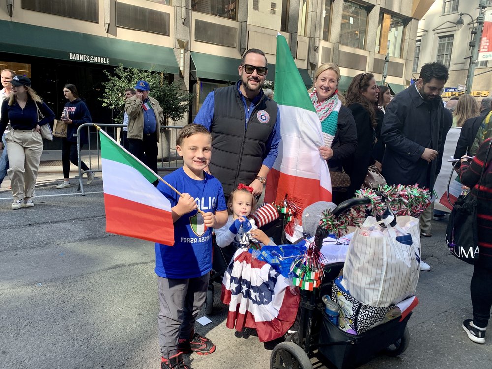 Chris Vaccaro celebrated at the parade with his wife Theresa and children Hunter ,Thompson and Stella.