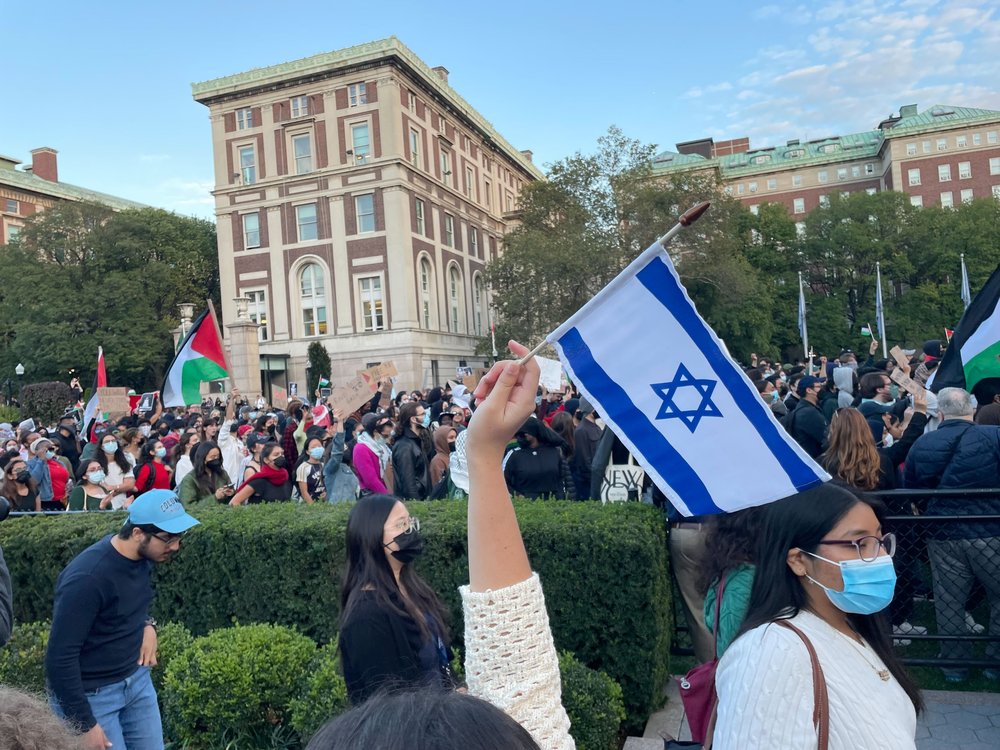 Students protest at Columbia University as the Israel-Hamas war escalates.