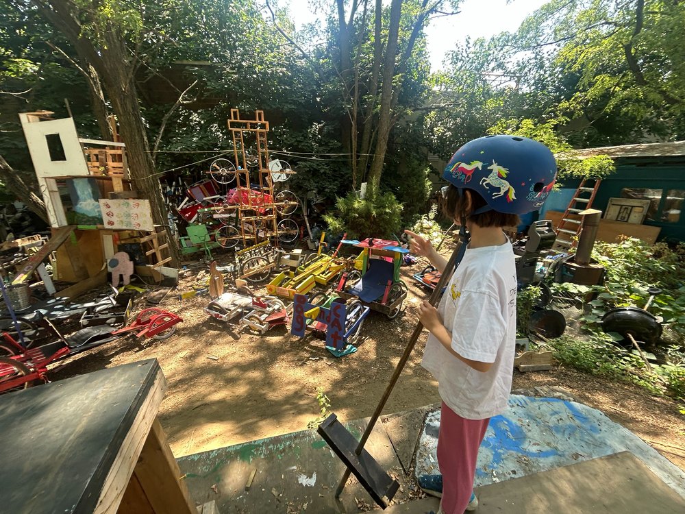 The Koko NYC yard is full of junk — ready to be reused and repurposed into inventions.