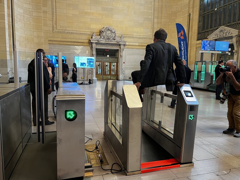 New subway turnstiles.