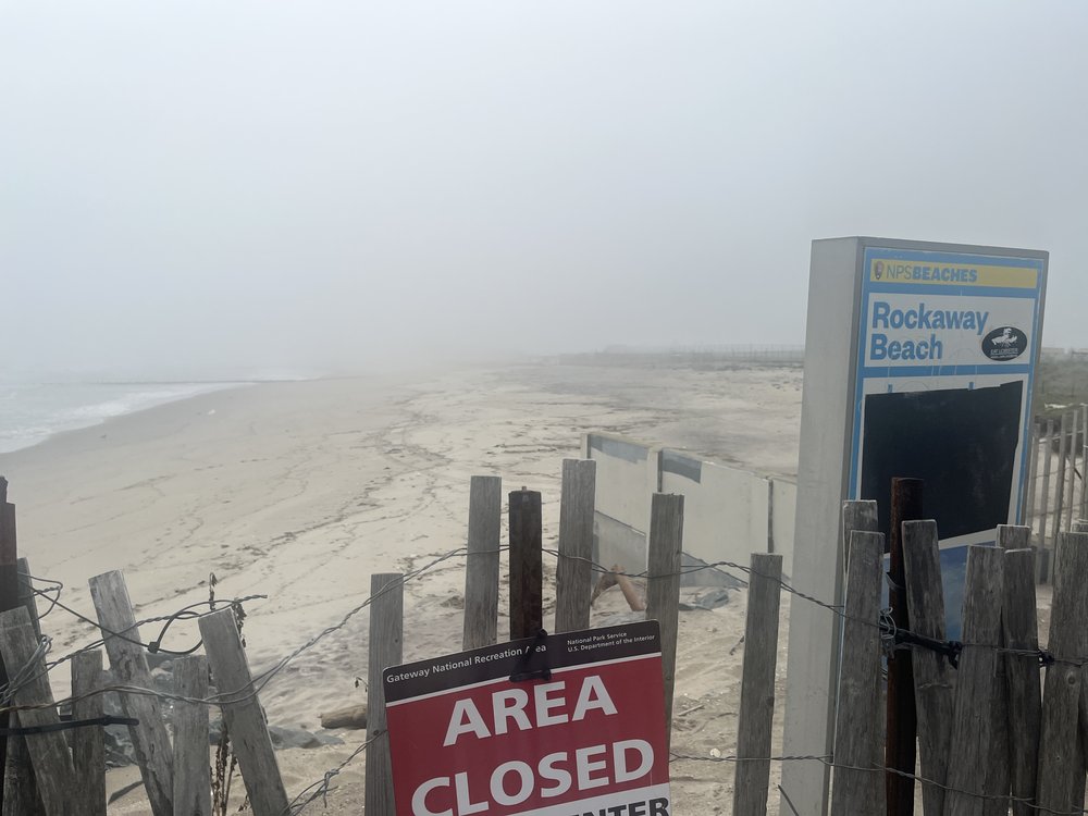 A closed section of beach.
