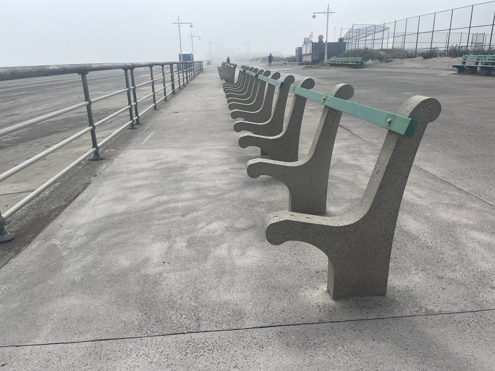 Benches without seats.