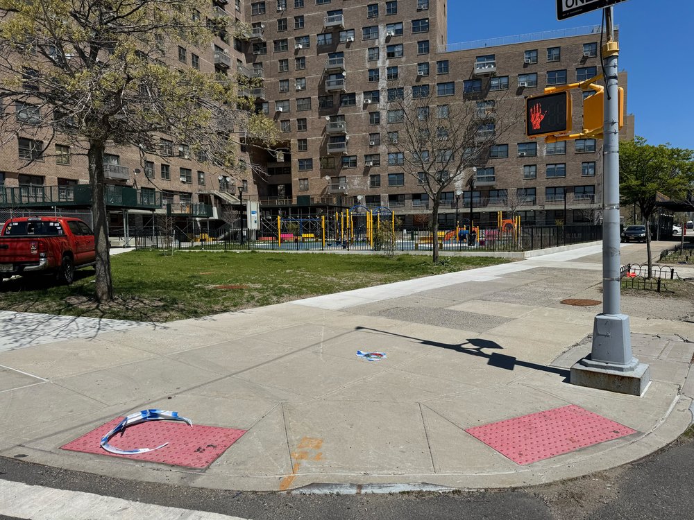 The scene at West 36th Street and Surf Avenue in Coney Island where police said Javon Johnnie was shot and killed on April 27, 2025.