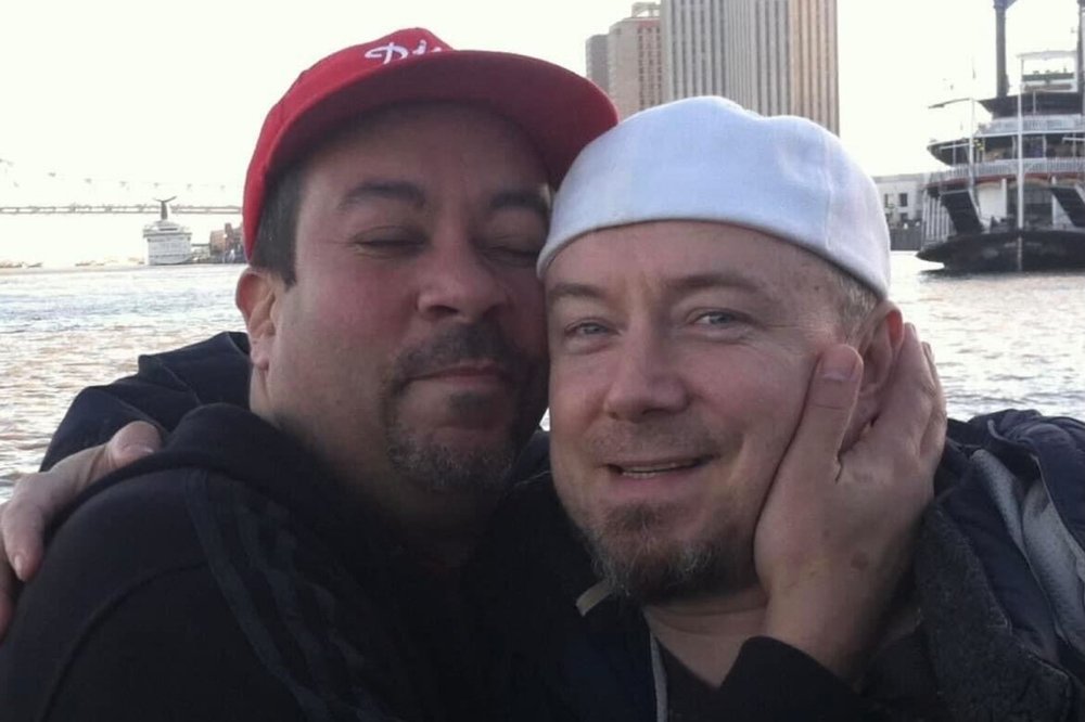 John Rappaport with husband Eugene Schroeder, who was killed in a hit-and-run last year.