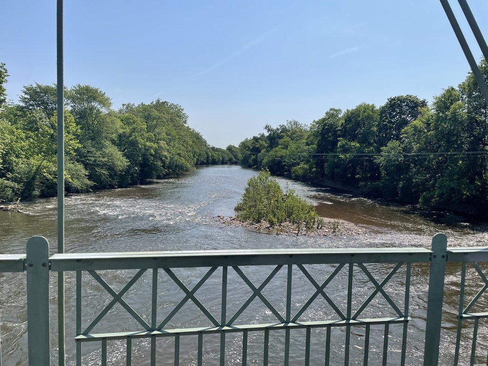 The Raritan River upstream from Manville and Bound Brook, New Jersey.