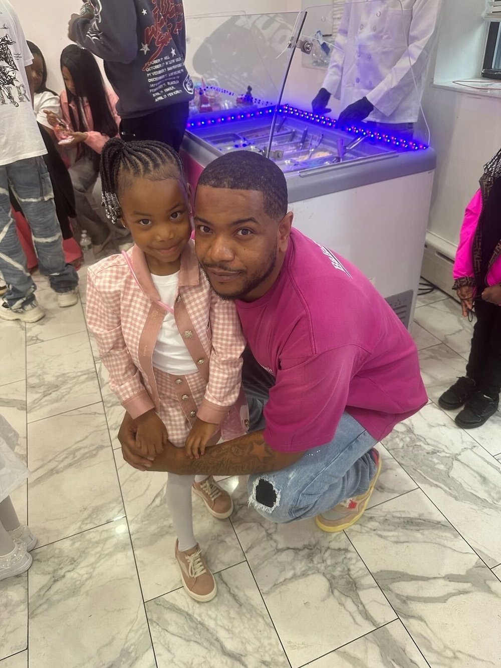 Emile celebrating his daughter’s 5th birthday hours before his death.