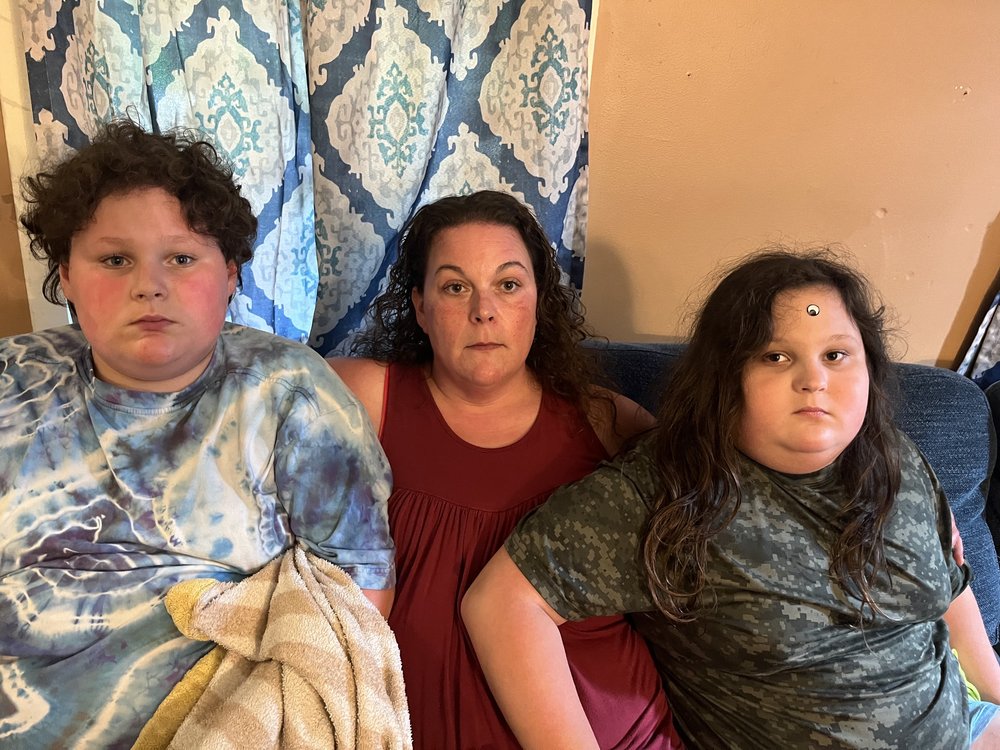 Theresa Luoni with her sons, Dylan and Max.