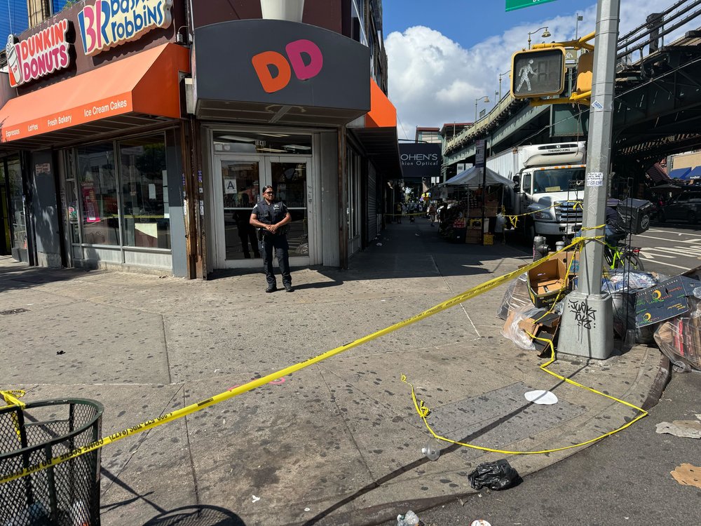 The corner at Southern Boulevard and Westchester Avenue where police say Shannon Kelsey, 18, was fatally shot on July 8, 2025.