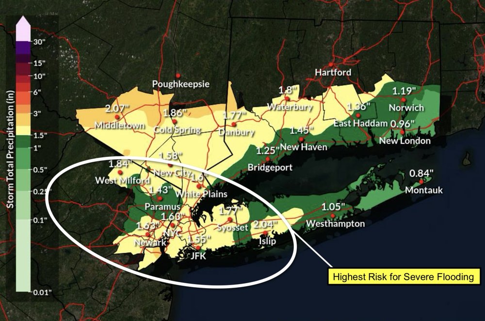 The National Weather Service’s rain forecast for July 31, 2025.