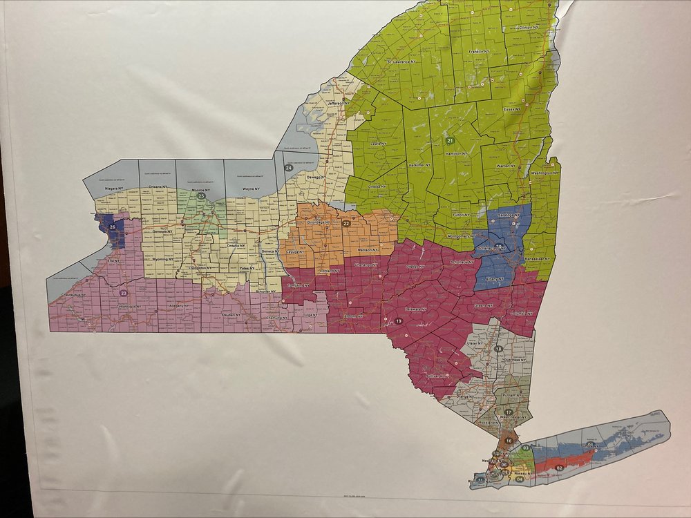 A photo of the proposed congressional district boundaries.