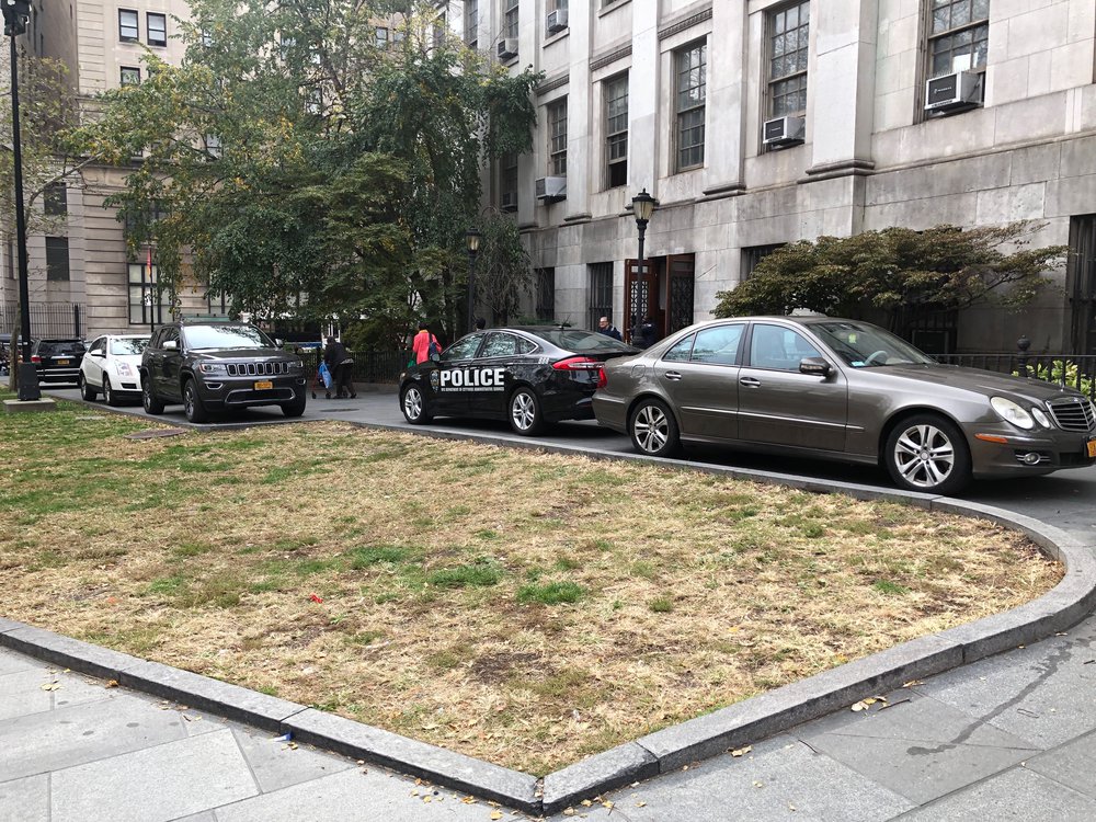 City employees have long parked illegally on the plaza with impunity