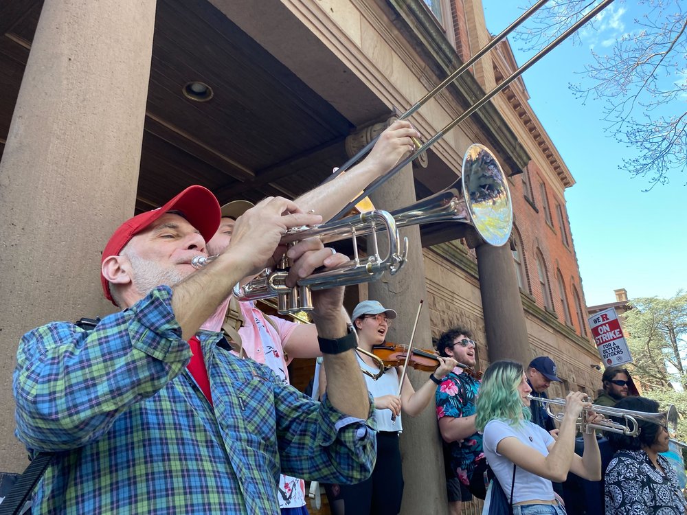 "Hey! Holloway" — to the tune of "Hey! Baby," but addressed to Rutgers President Jonathan Holloway — has become an unofficial anthem of the ongoing Rutgers faculty strike.