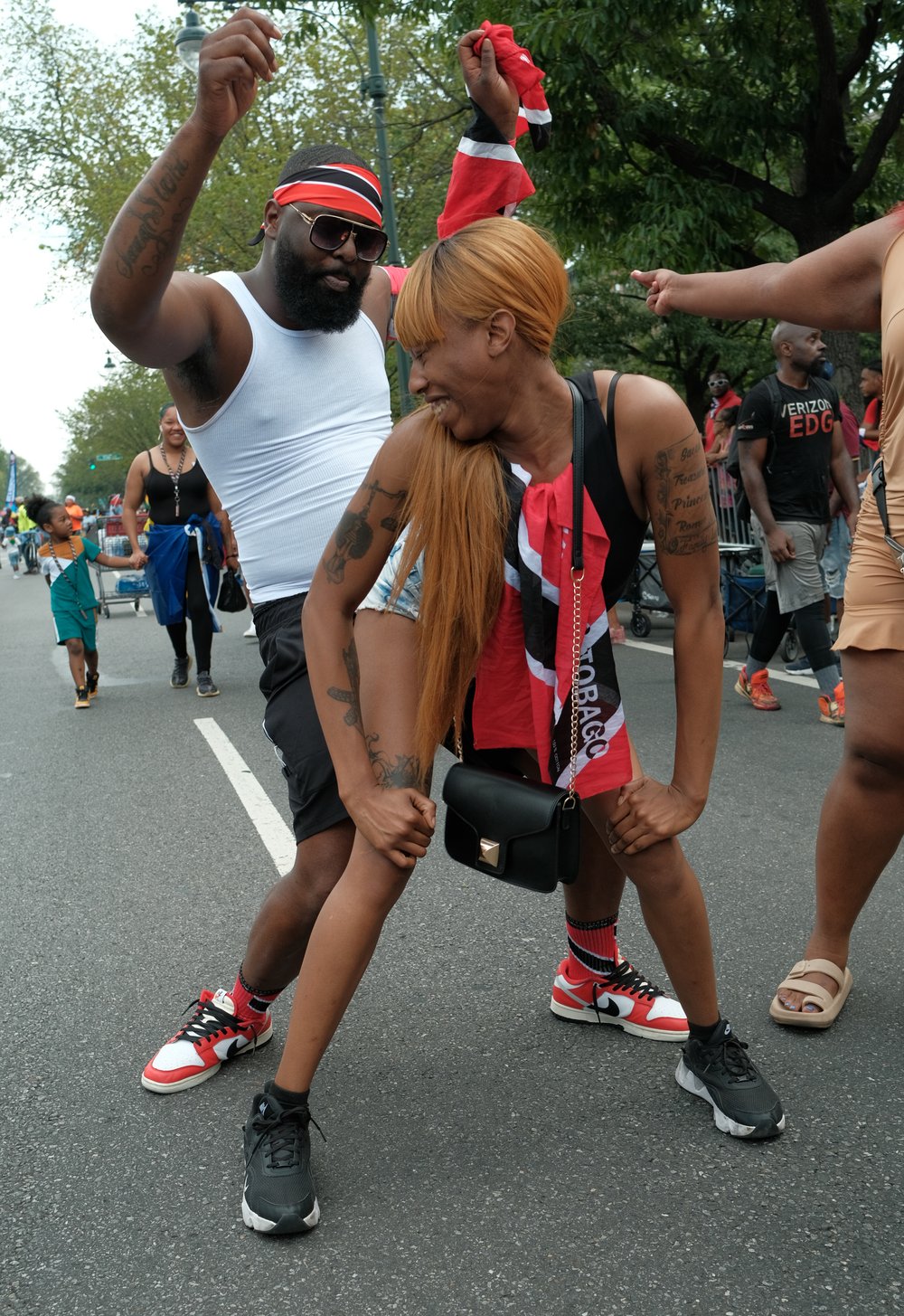 A couple dancing.