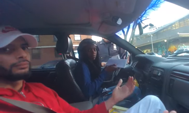 Still from NYPD body camera footage of Jason Serrano being stopped by police. (Source: Legal Aid Society)