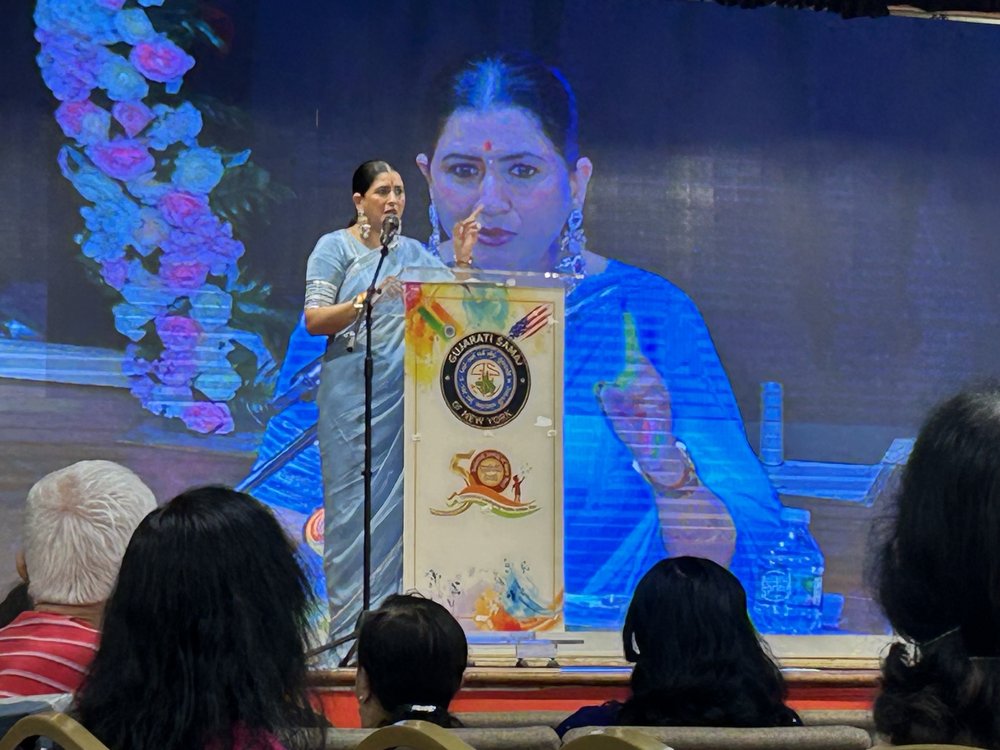 Kajal Hindusthani, at the Gujarati Samaj, a community center, in Queens