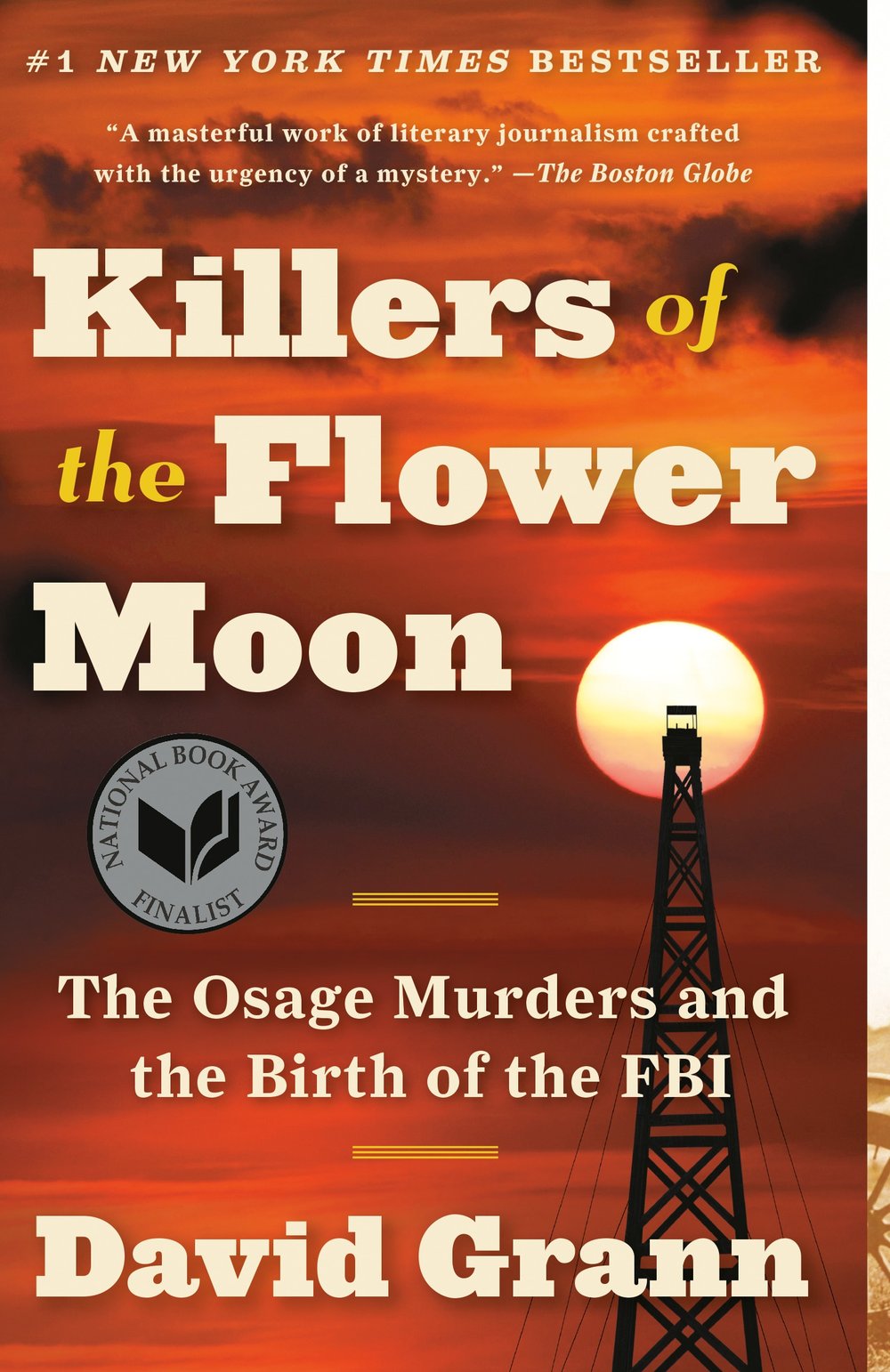 The book cover Killers of The Flower Moon by David Grann