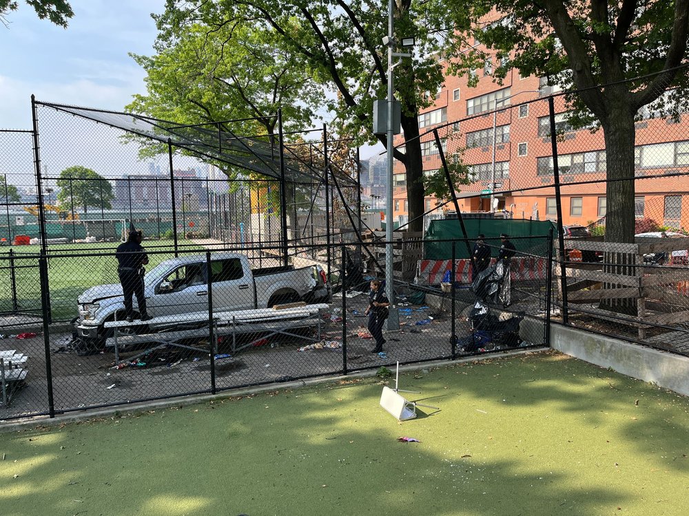 A photo of police at the scene of the Lower East Side crash.