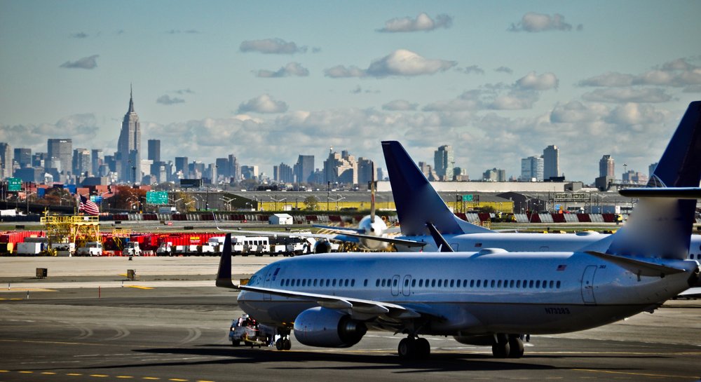 An airplane at Laguardia airport