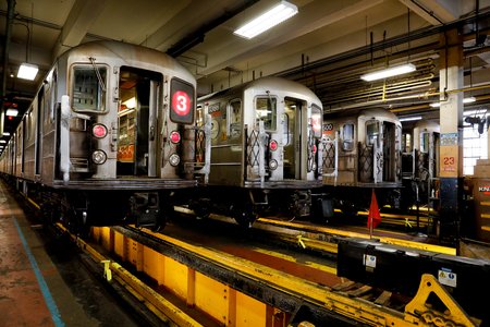 Out of service trains under repair.