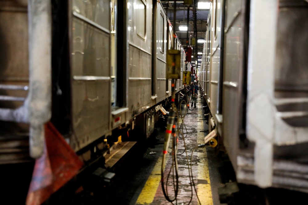 A MTA subway yard.