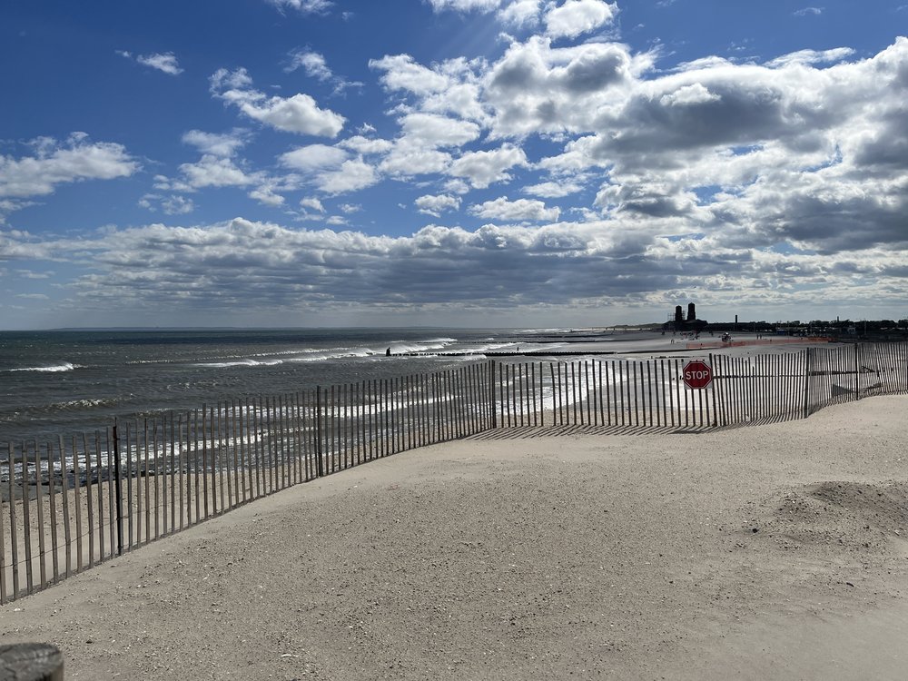 A view of Jacob Riis Beach, which is rapidly depleting due to erosion.