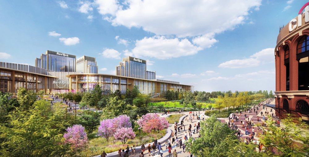 An artist rendering of the proposed Metropolitan Park in Queens.