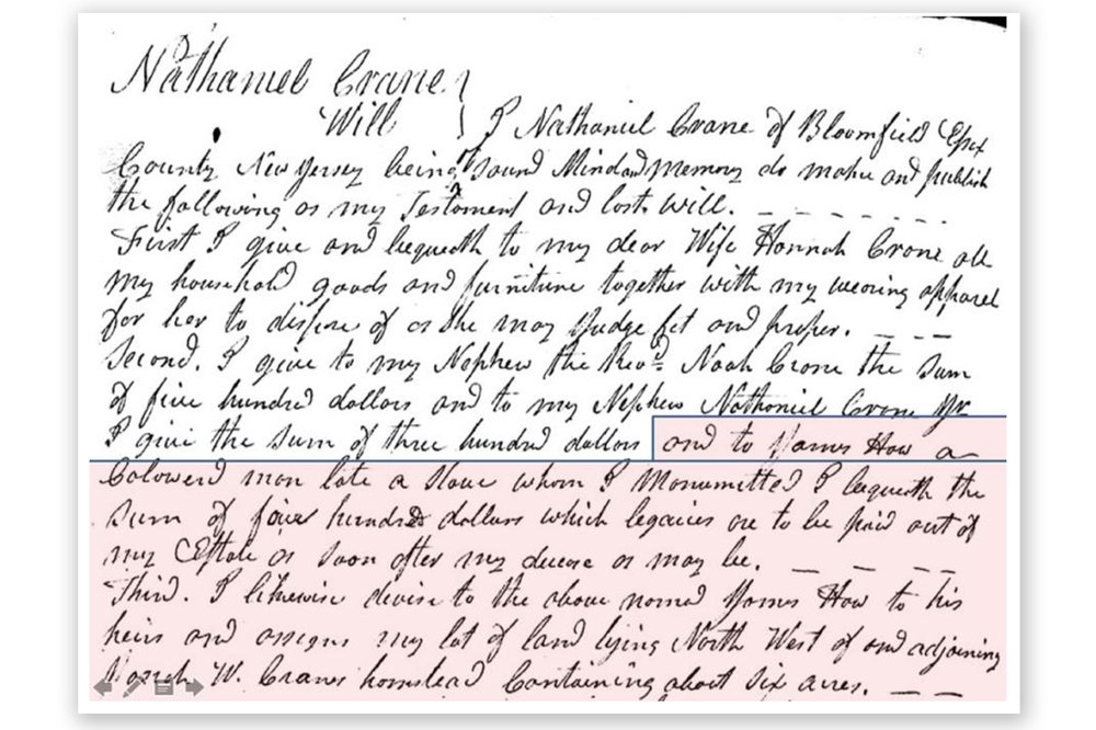 Maj. Nathaniel Crane left James Howe a home as well as about five acres of surrounding property in his will.