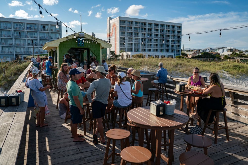 drinking on a beach in Wilmington, North Carolina