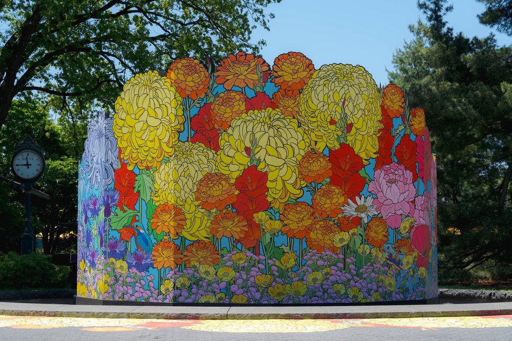 A colorful mural