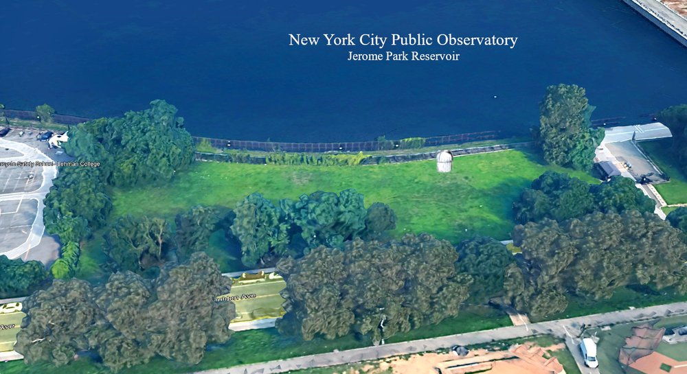 The proposed site for New York City Public Observatory in the Bronx’s Jerome Reservoir Park.