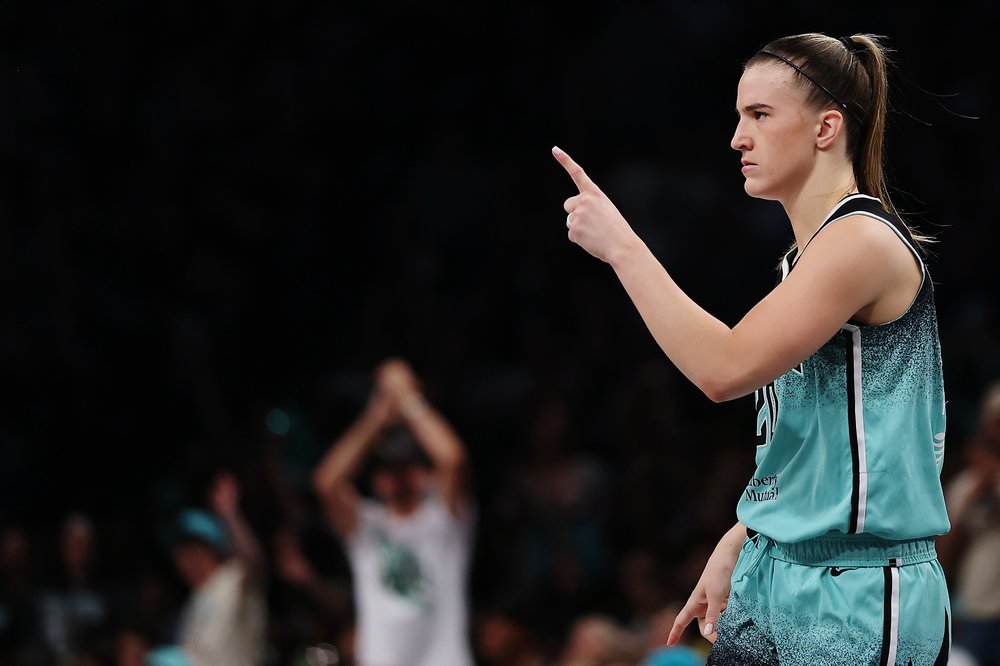A file photo of NY Liberty's Sabrina Ionescu during a recent game at the Barclays Center