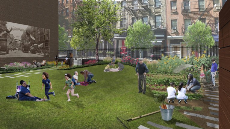 Rendering of Haven Green, which will include a community garden accessible to the public.