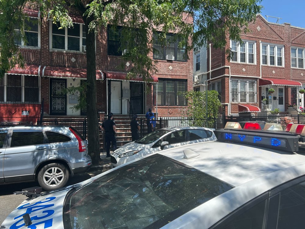 Outside the Bronx home of Police Officer Didarul Islam.